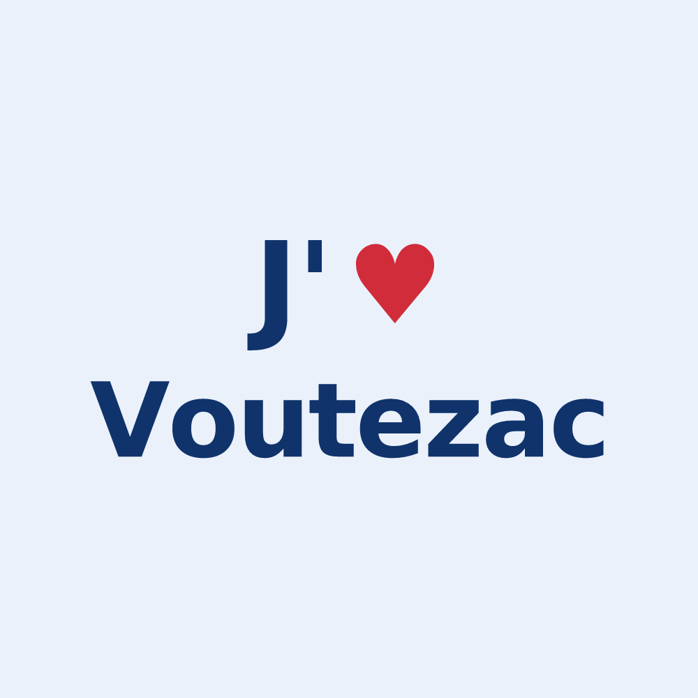 Sticker personnalisé Voutezac — design J'aime Voutezac