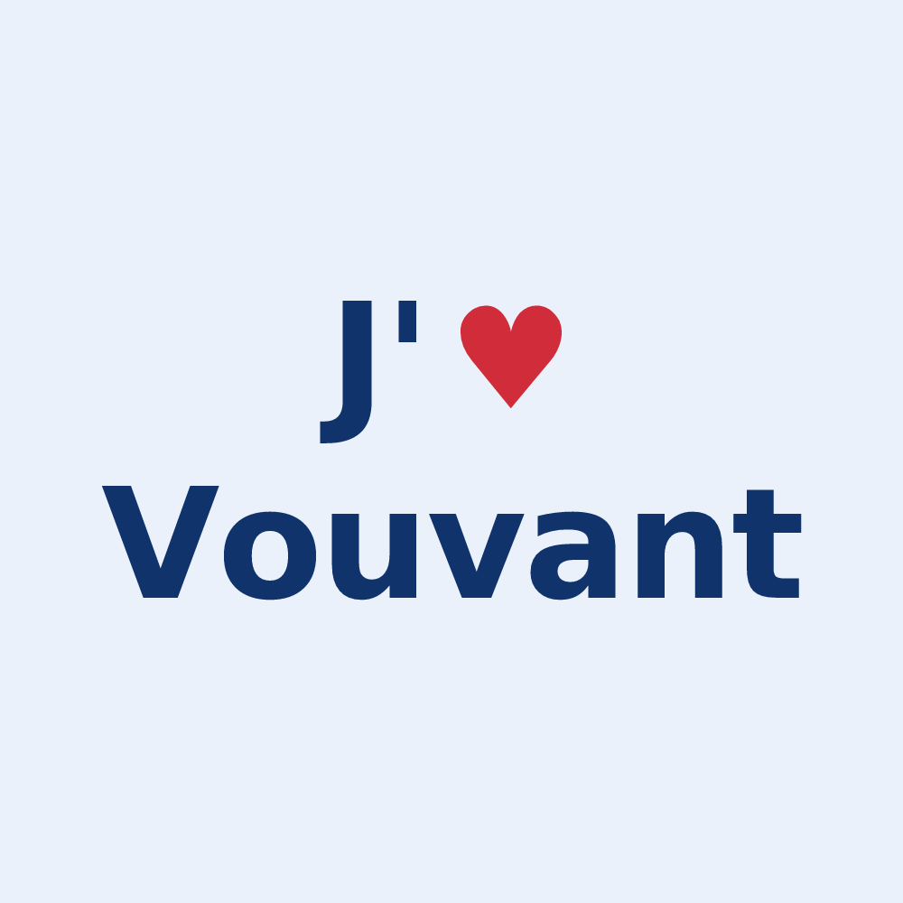 Sticker personnalisé Vouvant — design J'aime Vouvant