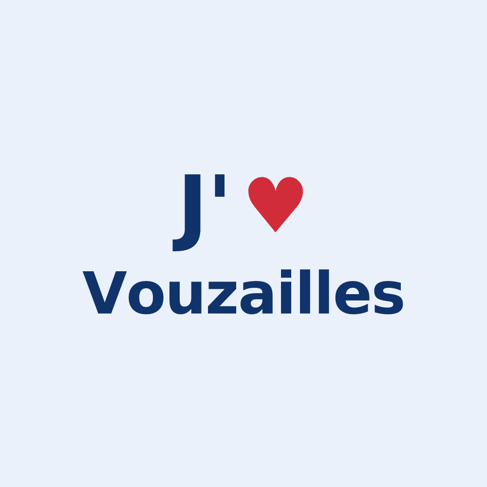 Sticker personnalisé Vouzailles — design J'aime Vouzailles