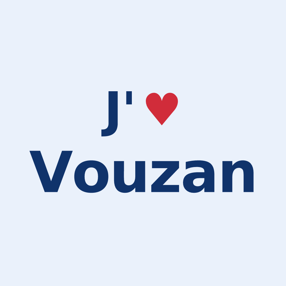Sticker personnalisé Vouzan — design J'aime Vouzan