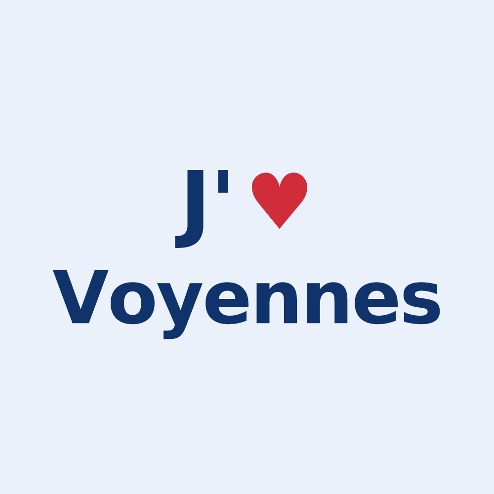 Sticker personnalisé Voyennes — design J'aime Voyennes