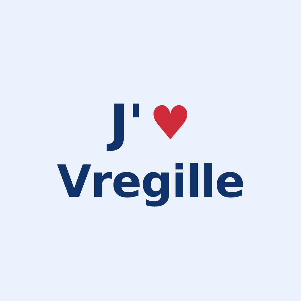 Sticker personnalisé Vregille — design « J'aime Vregille » imprimé sur le sticker
