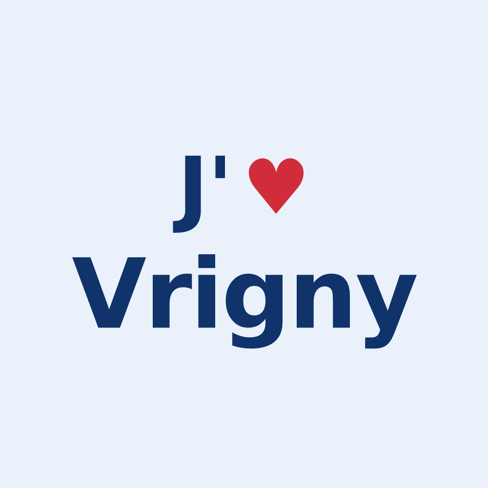 Sticker personnalisé Vrigny — design J'aime Vrigny