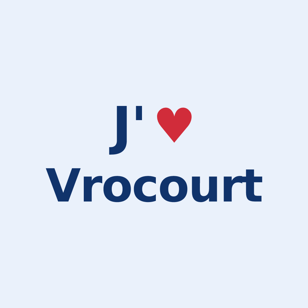 Sticker personnalisé Vrocourt — design J'aime Vrocourt