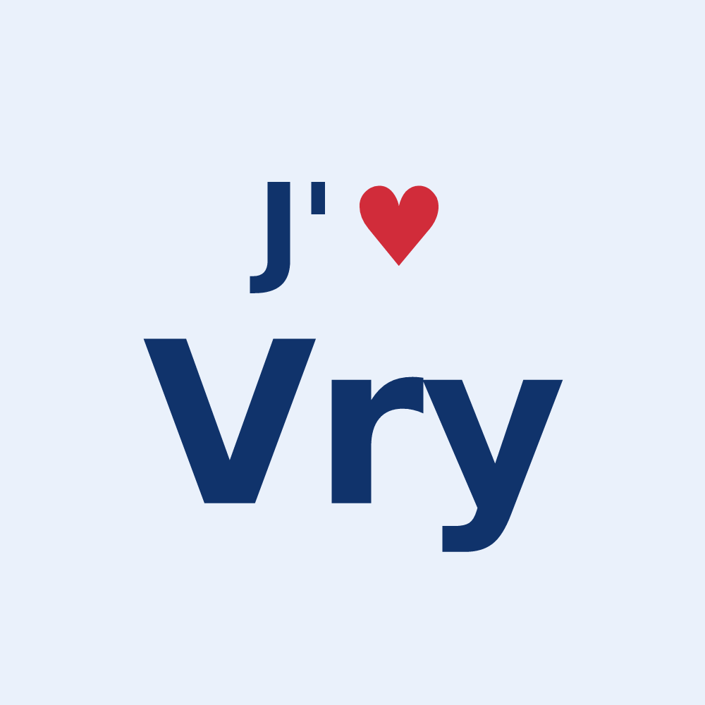 Sticker personnalisé Vry — design J'aime Vry