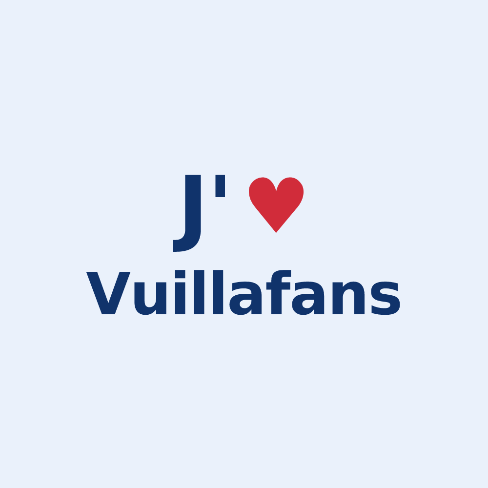 Sticker personnalisé Vuillafans — design J'aime Vuillafans