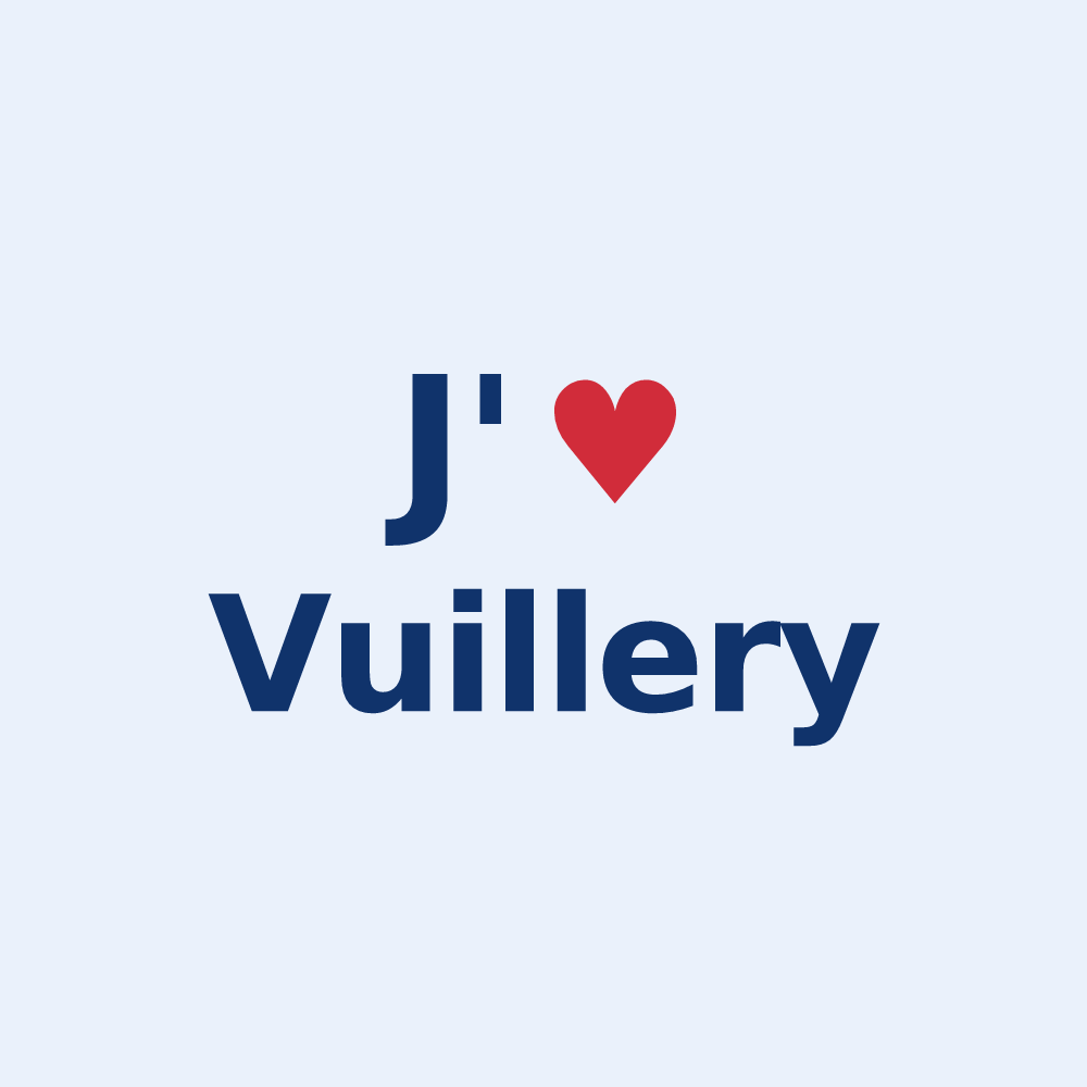 Sticker personnalisé Vuillery — design J'aime Vuillery