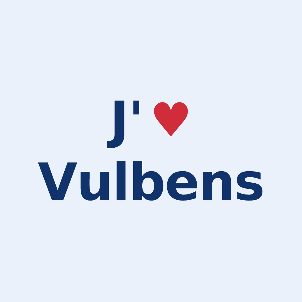 Sticker personnalisé Vulbens — design J'aime Vulbens