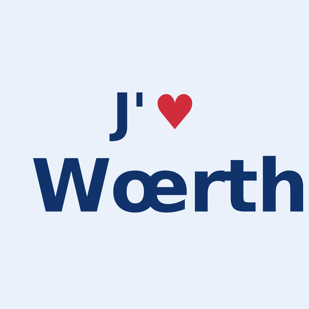 Sticker personnalisé Wœrth — design J'aime Wœrth
