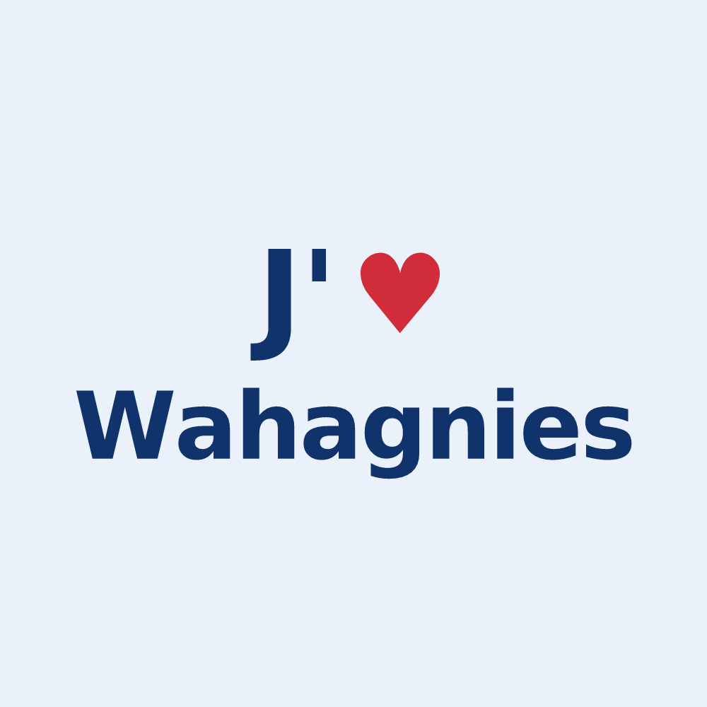 Sticker personnalisé Wahagnies — design « J'aime Wahagnies » imprimé sur le sticker