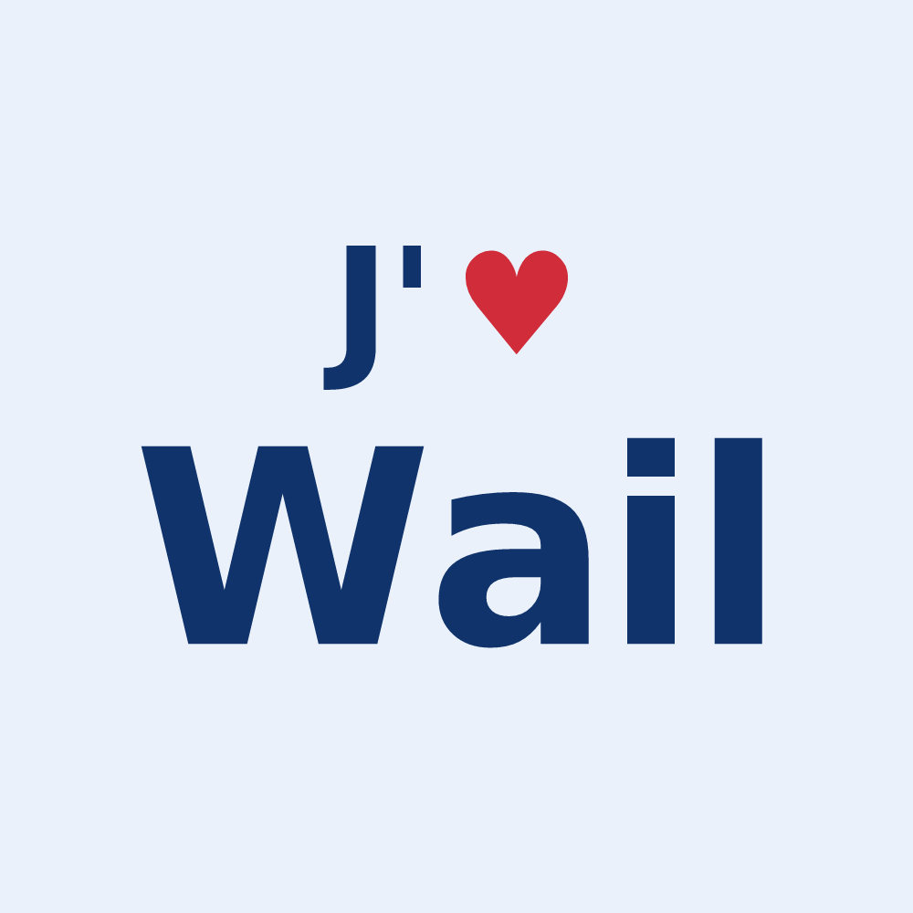 Sticker personnalisé Wail — design « J'aime Wail » imprimé sur le sticker