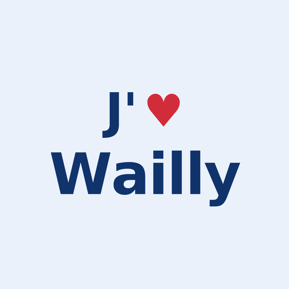 Sticker personnalisé Wailly — design J'aime Wailly