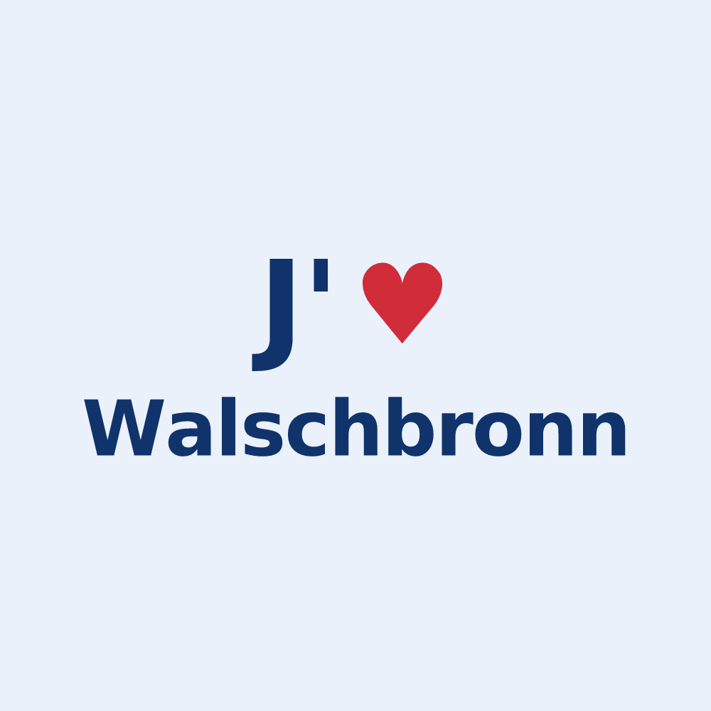 Sticker personnalisé Walschbronn — design J'aime Walschbronn