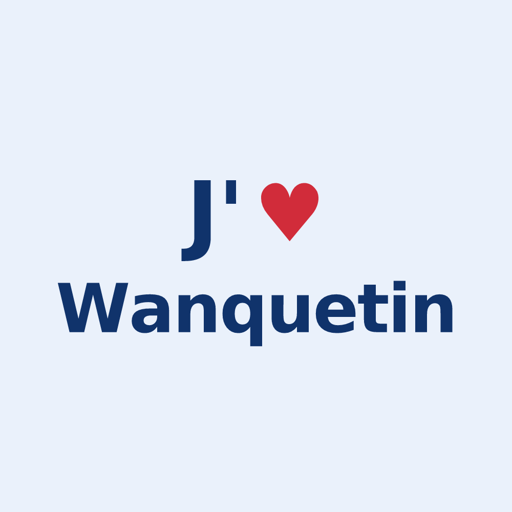 Sticker personnalisé Wanquetin — design J'aime Wanquetin