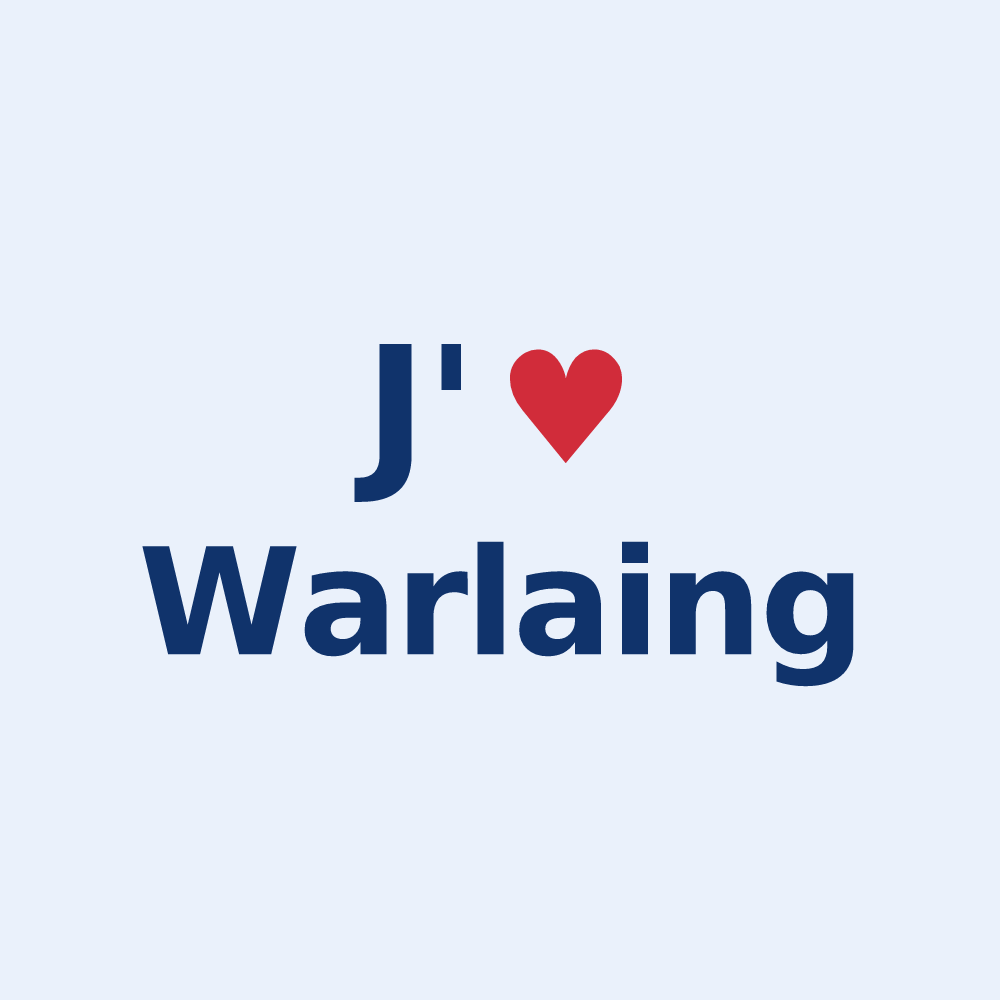 Sticker personnalisé Warlaing — design J'aime Warlaing