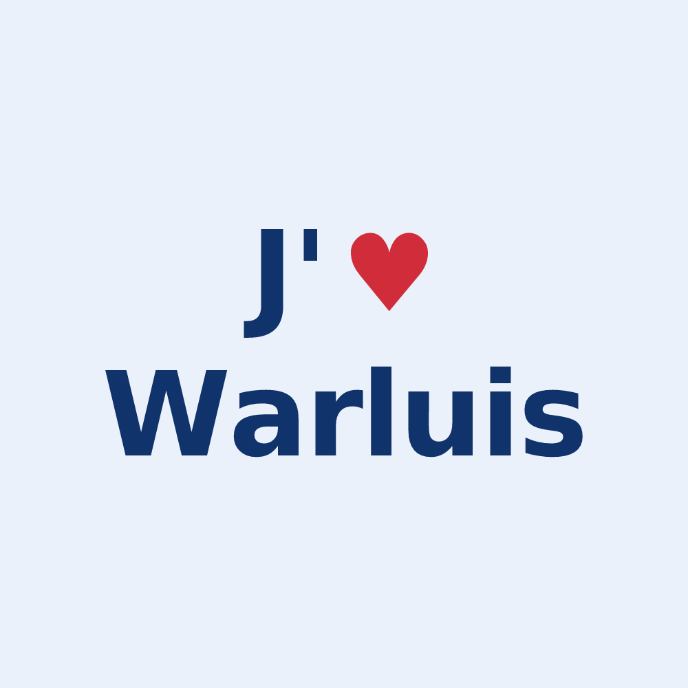 Sticker personnalisé Warluis — design « J'aime Warluis » imprimé sur le sticker