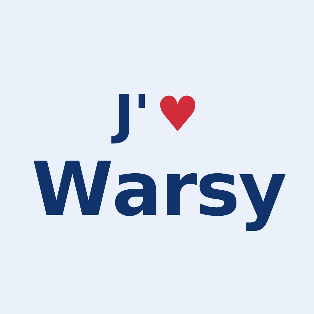 Sticker personnalisé Warsy — design J'aime Warsy