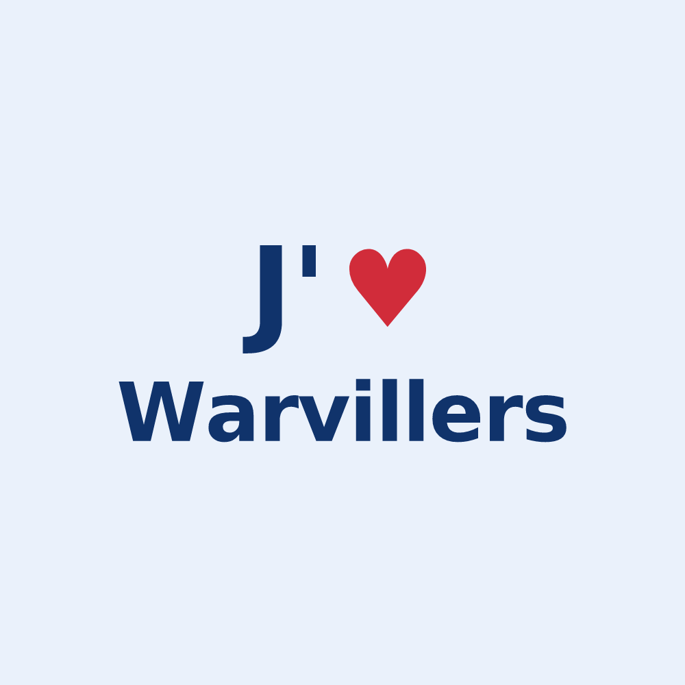 Sticker personnalisé Warvillers — design J'aime Warvillers