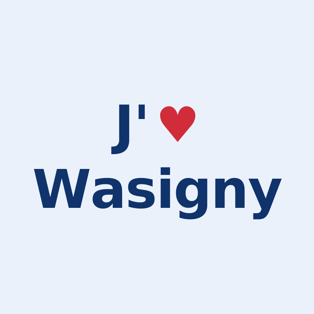 Sticker personnalisé Wasigny — design J'aime Wasigny