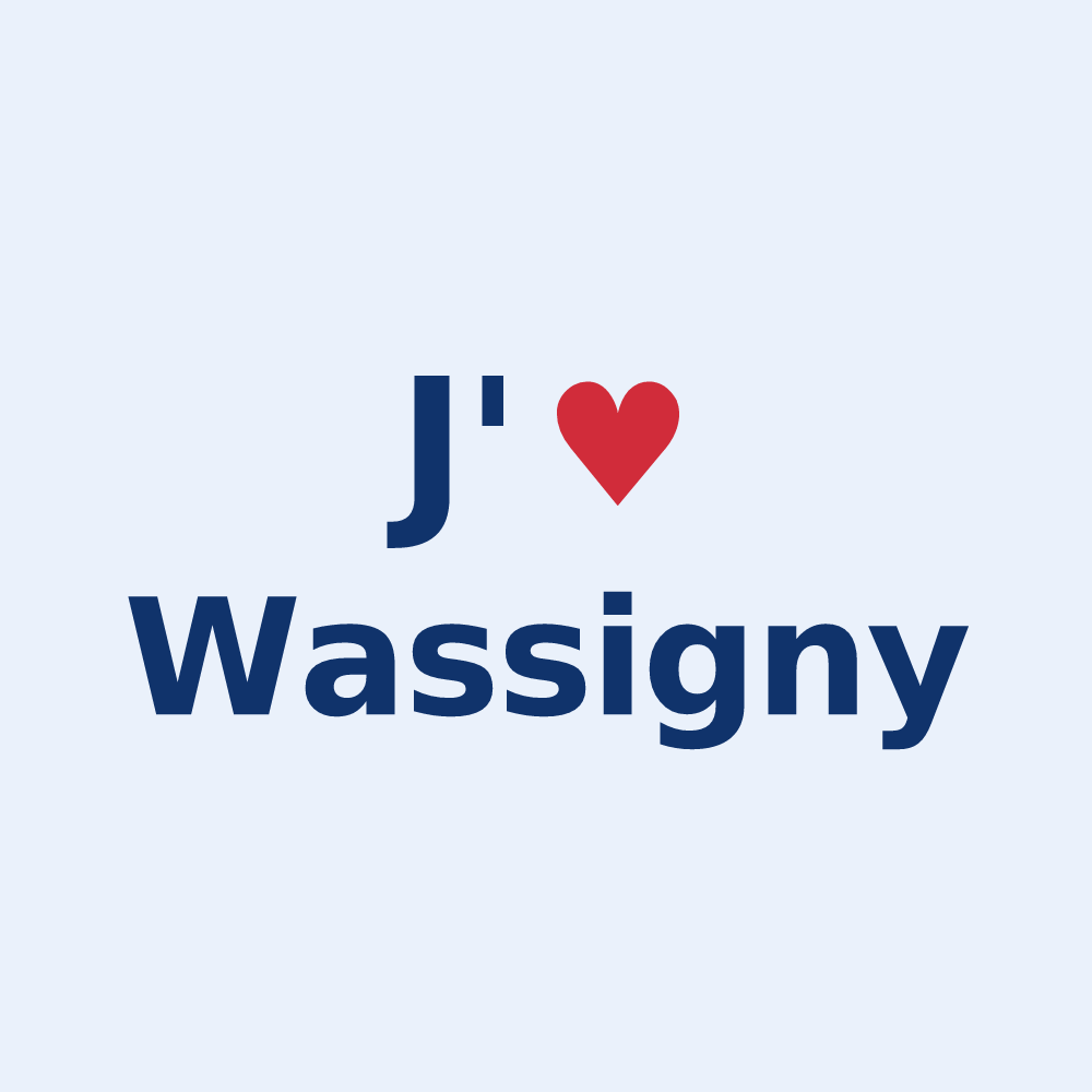 Sticker personnalisé Wassigny — design J'aime Wassigny