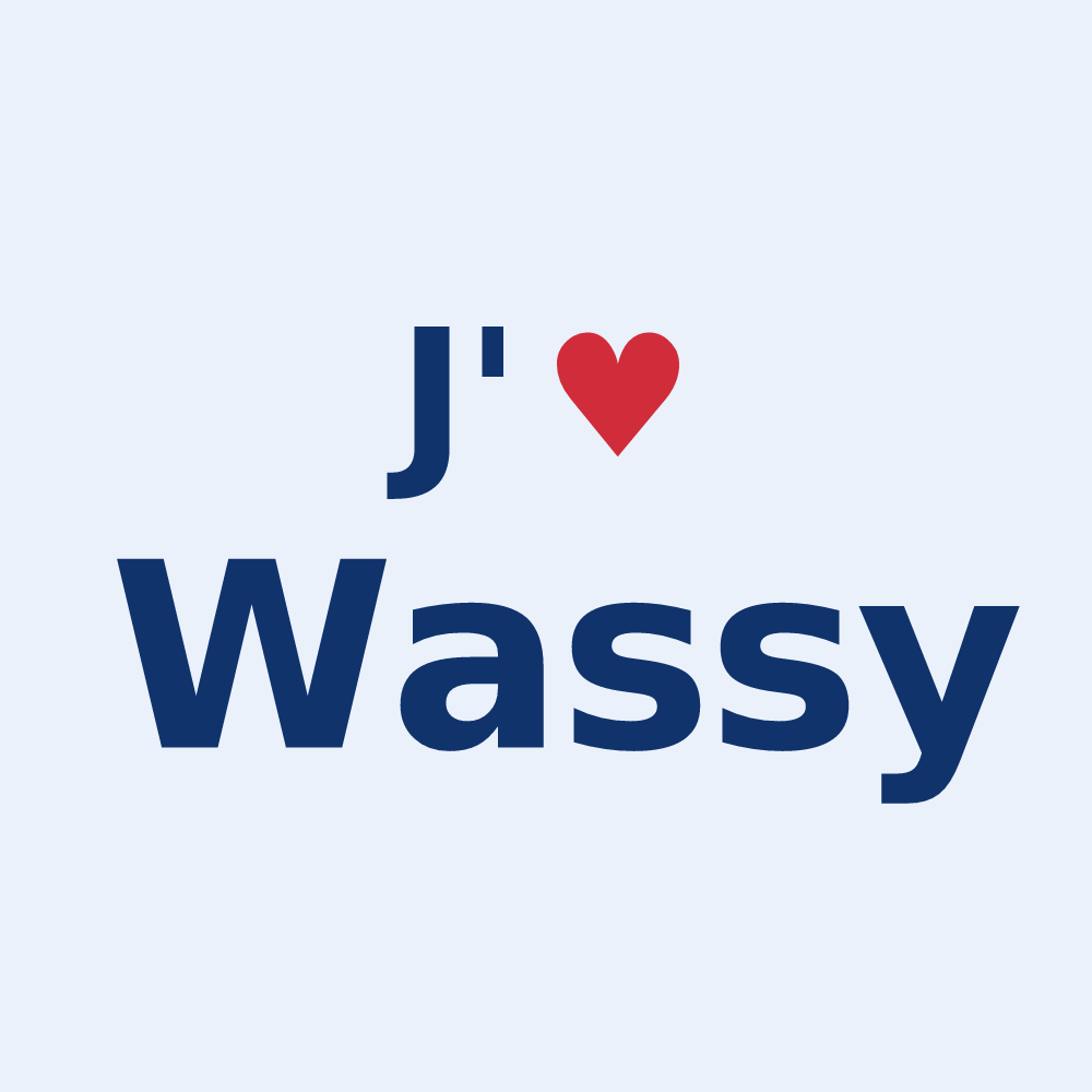 Sticker personnalisé Wassy — design « J'aime Wassy » imprimé sur le sticker