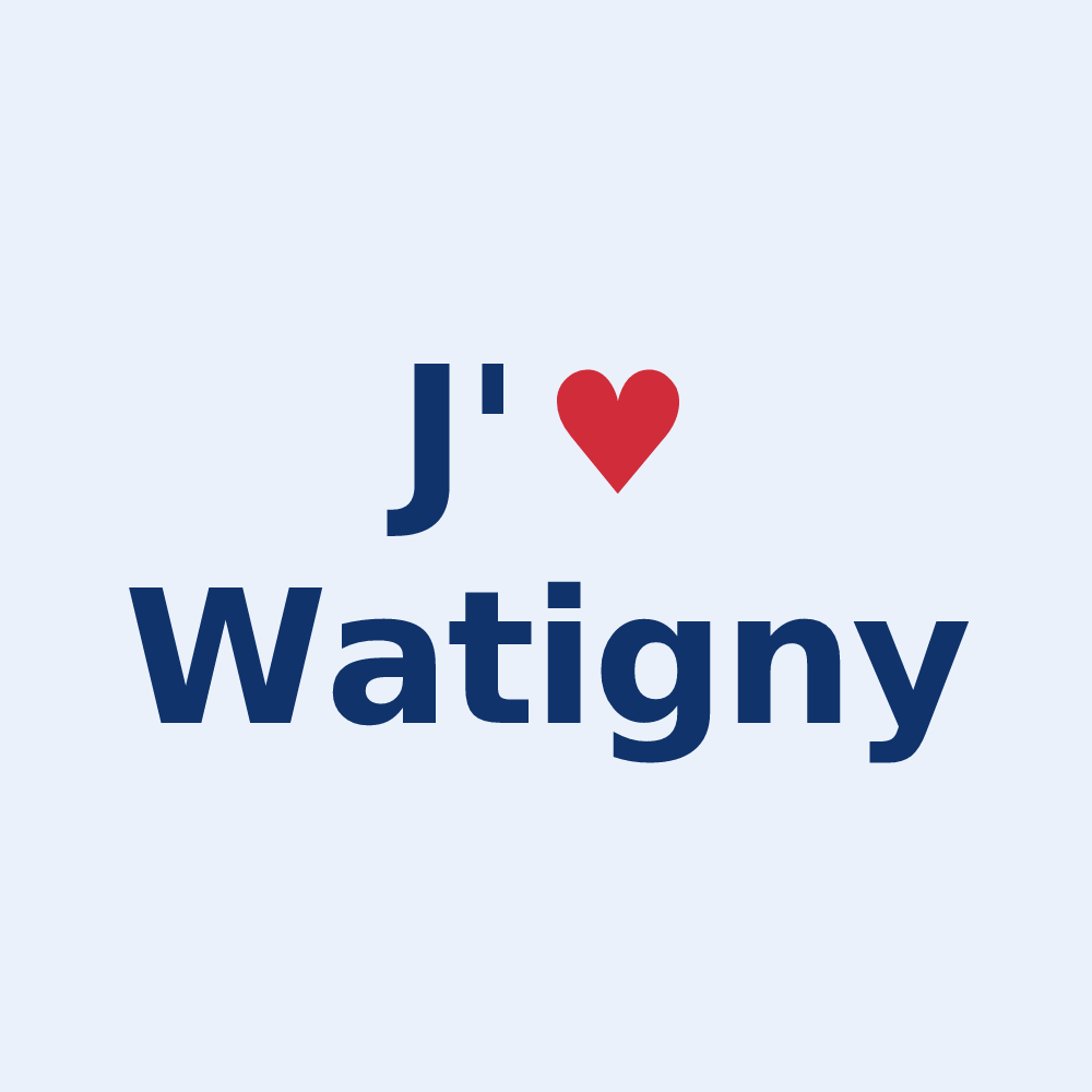 Sticker personnalisé Watigny — design J'aime Watigny