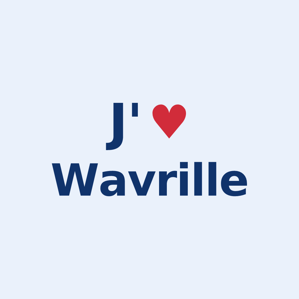Sticker personnalisé Wavrille — design J'aime Wavrille