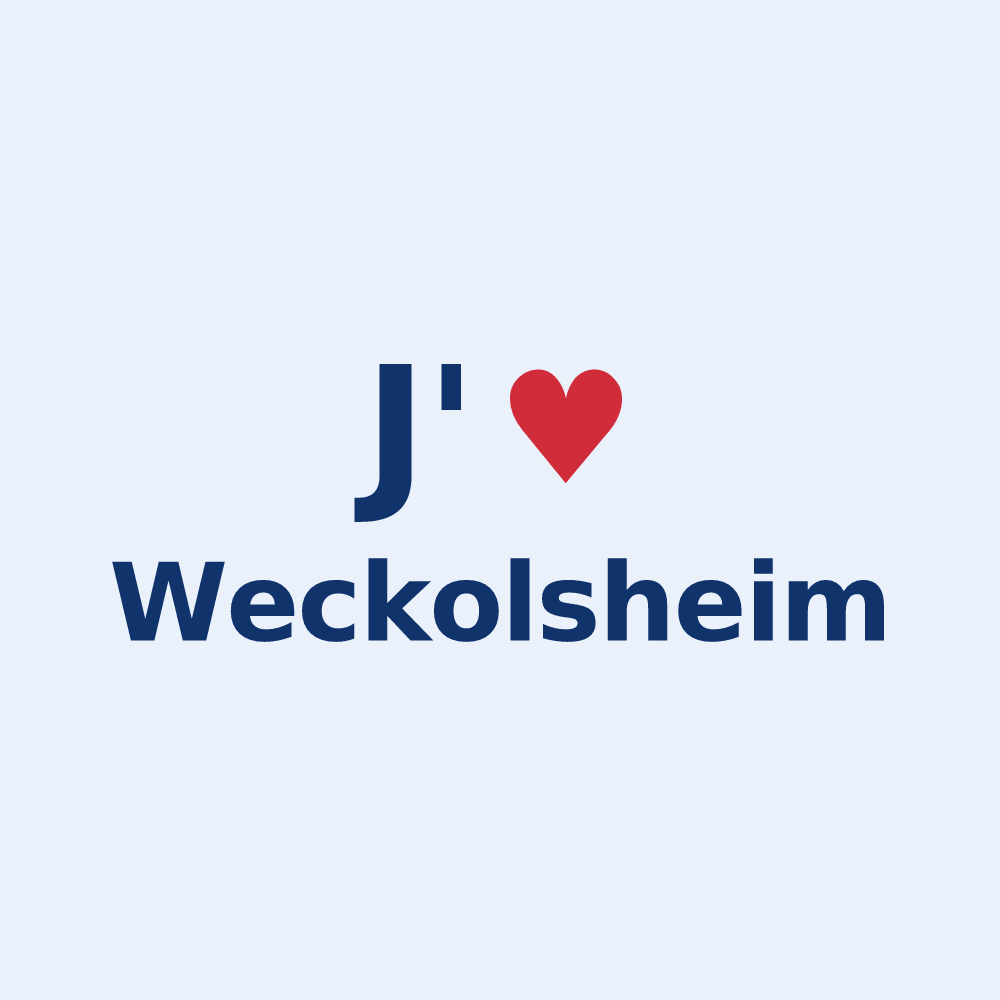 Sticker personnalisé Weckolsheim — design J'aime Weckolsheim