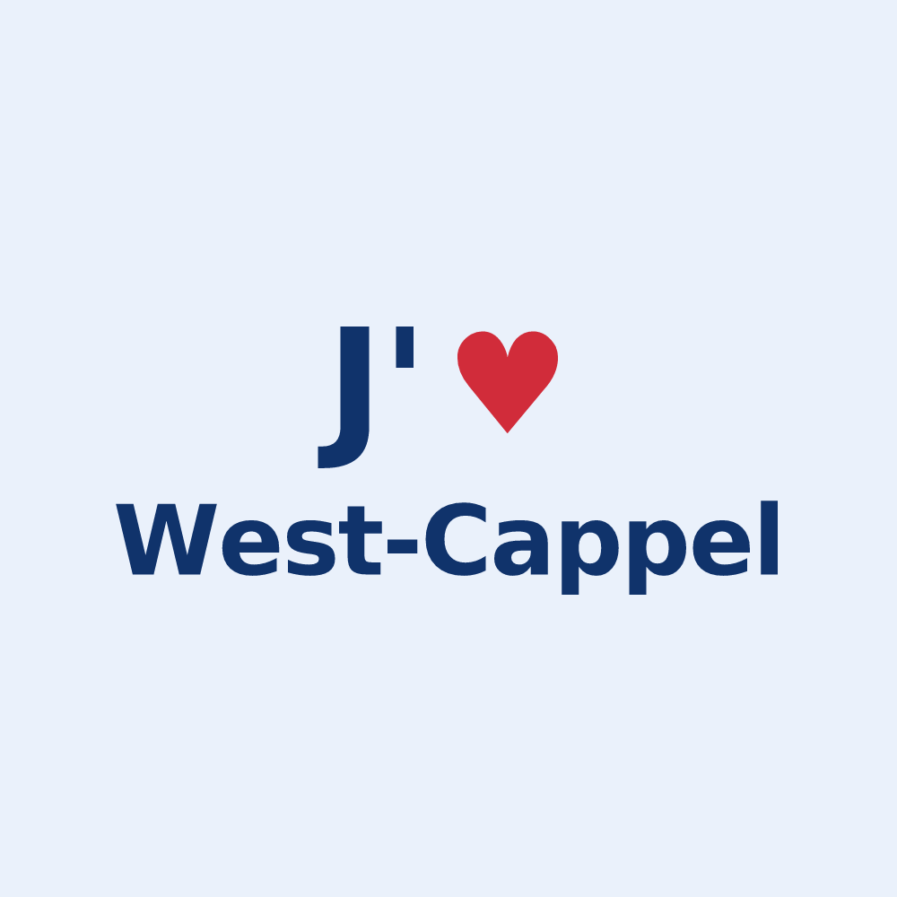Sticker personnalisé West-Cappel — design J'aime West-Cappel