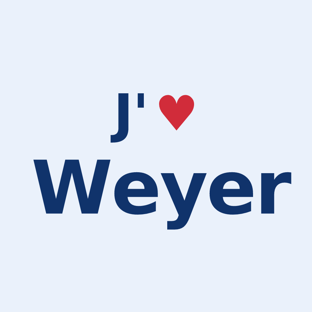 Sticker personnalisé Weyer — design J'aime Weyer