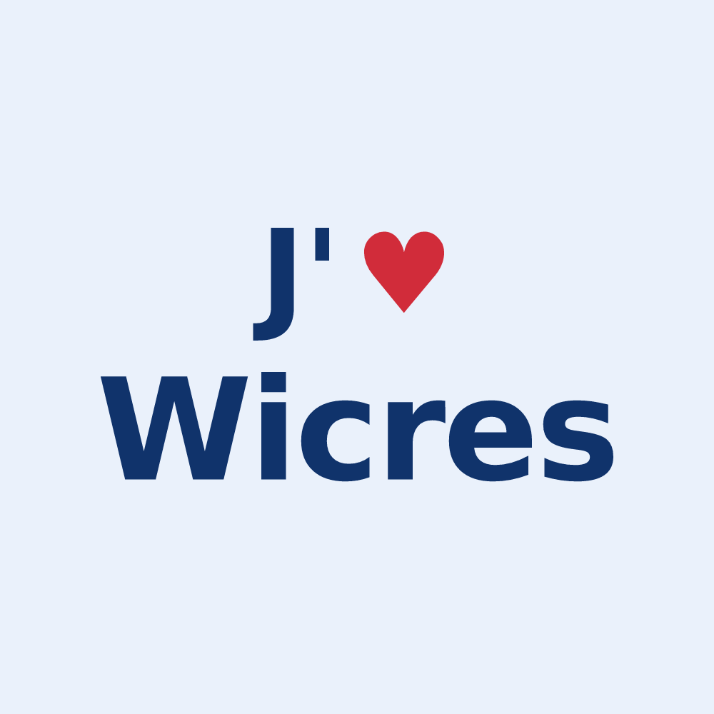 Sticker personnalisé Wicres — design J'aime Wicres