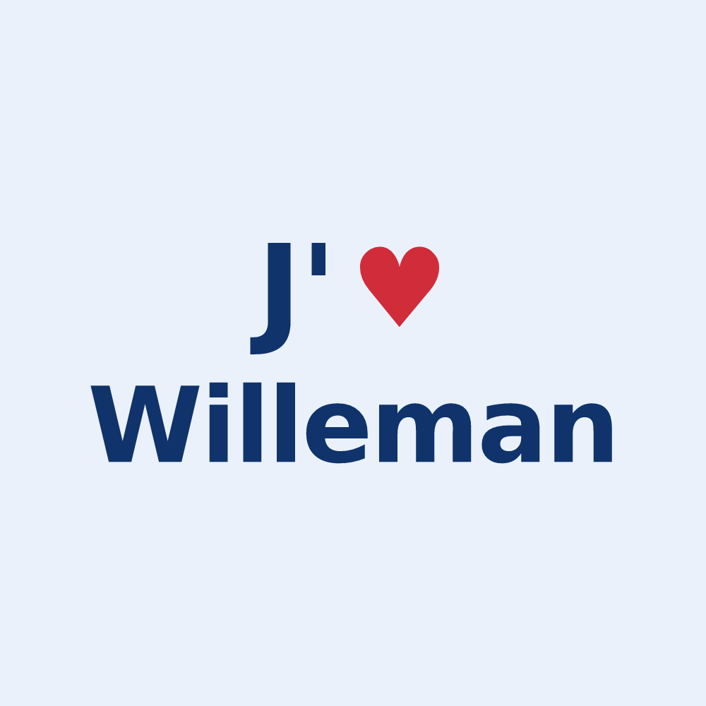 Sticker personnalisé Willeman — design J'aime Willeman