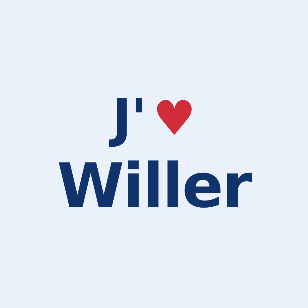 Sticker personnalisé Willer — design J'aime Willer