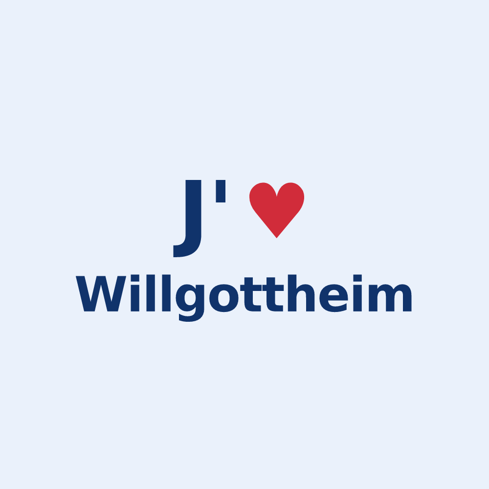 Sticker personnalisé Willgottheim — design J'aime Willgottheim