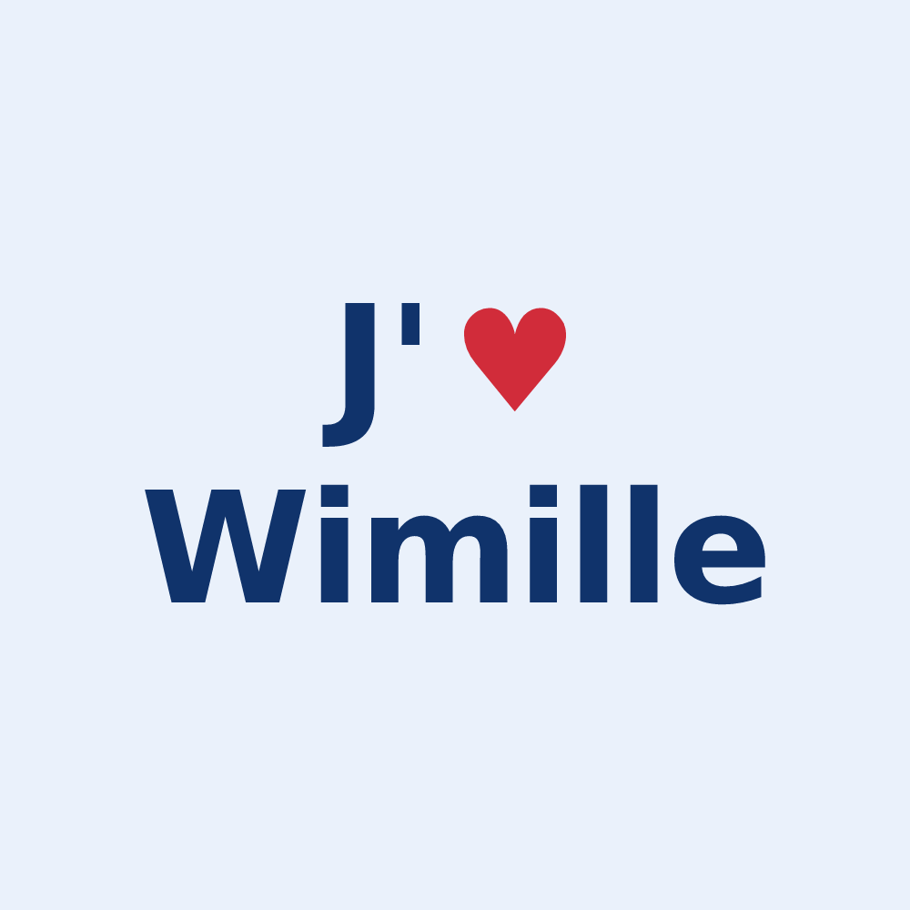 Sticker personnalisé Wimille — design J'aime Wimille