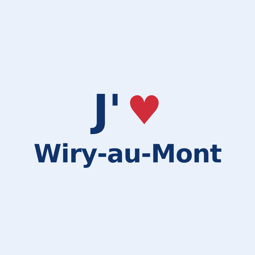 Sticker personnalisé Wiry-au-Mont — design J'aime Wiry-au-Mont