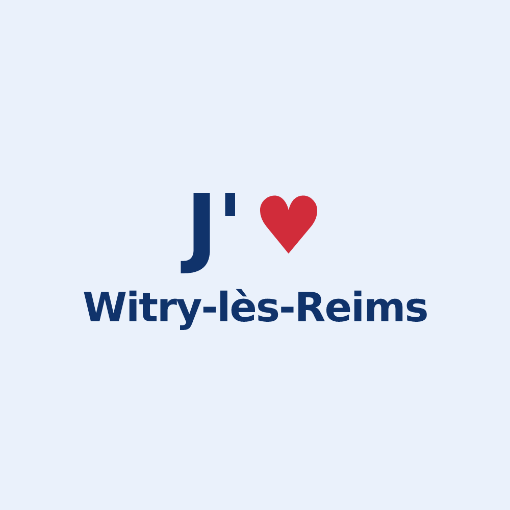 Sticker personnalisé Witry-lès-Reims — design « J'aime Witry-lès-Reims » imprimé sur le sticker