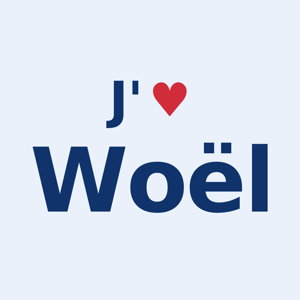 Sticker personnalisé Woël — design J'aime Woël