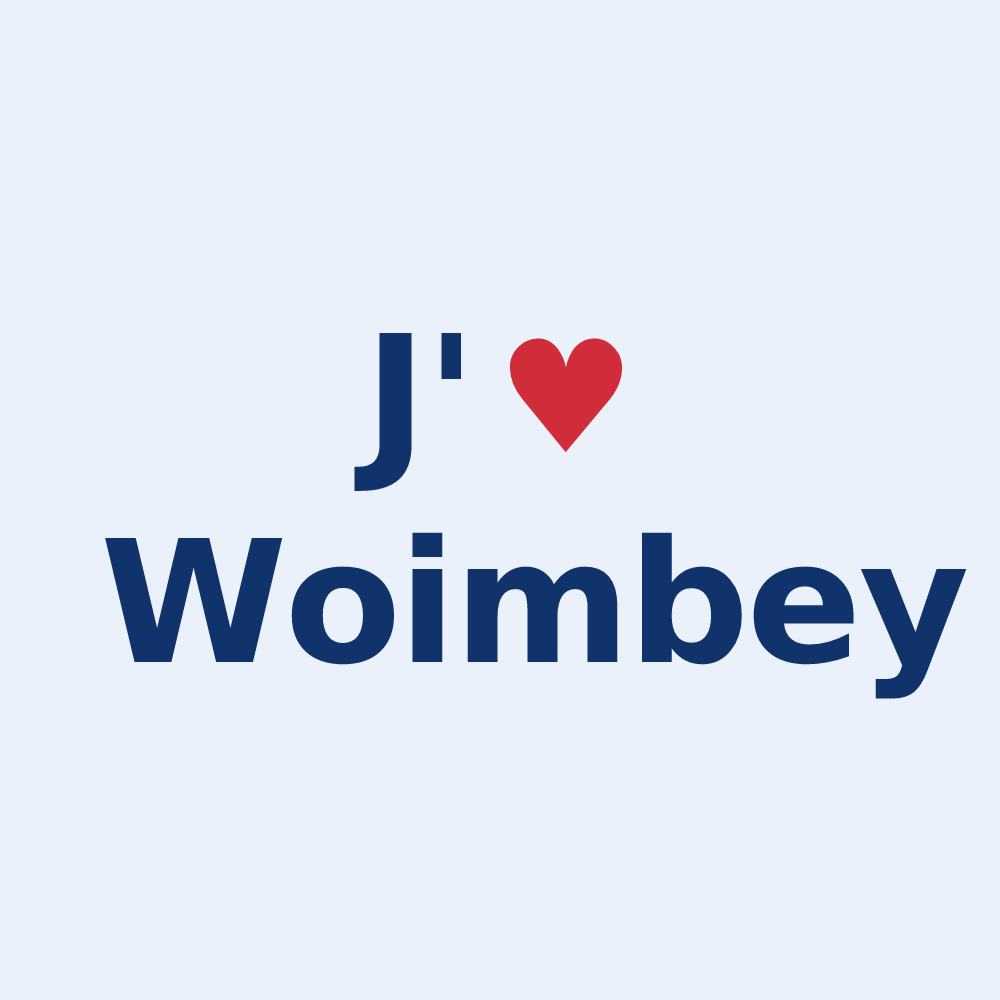 Sticker personnalisé Woimbey — design J'aime Woimbey