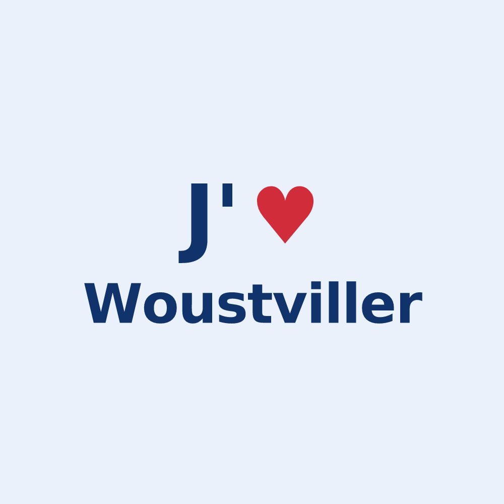 Sticker personnalisé Woustviller — design J'aime Woustviller