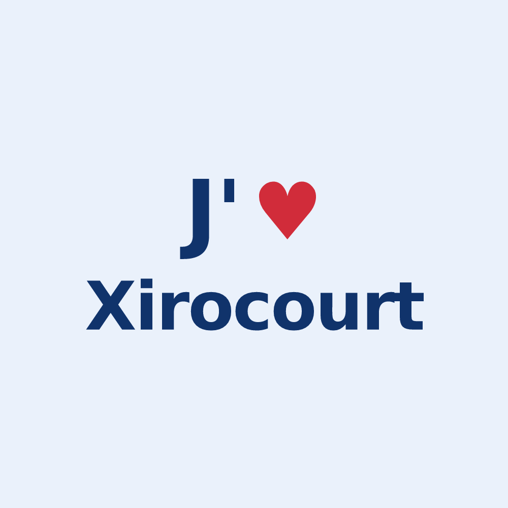 Sticker personnalisé Xirocourt — design J'aime Xirocourt