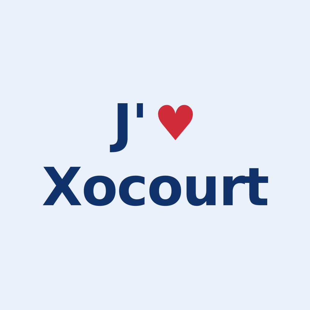 Sticker personnalisé Xocourt — design J'aime Xocourt
