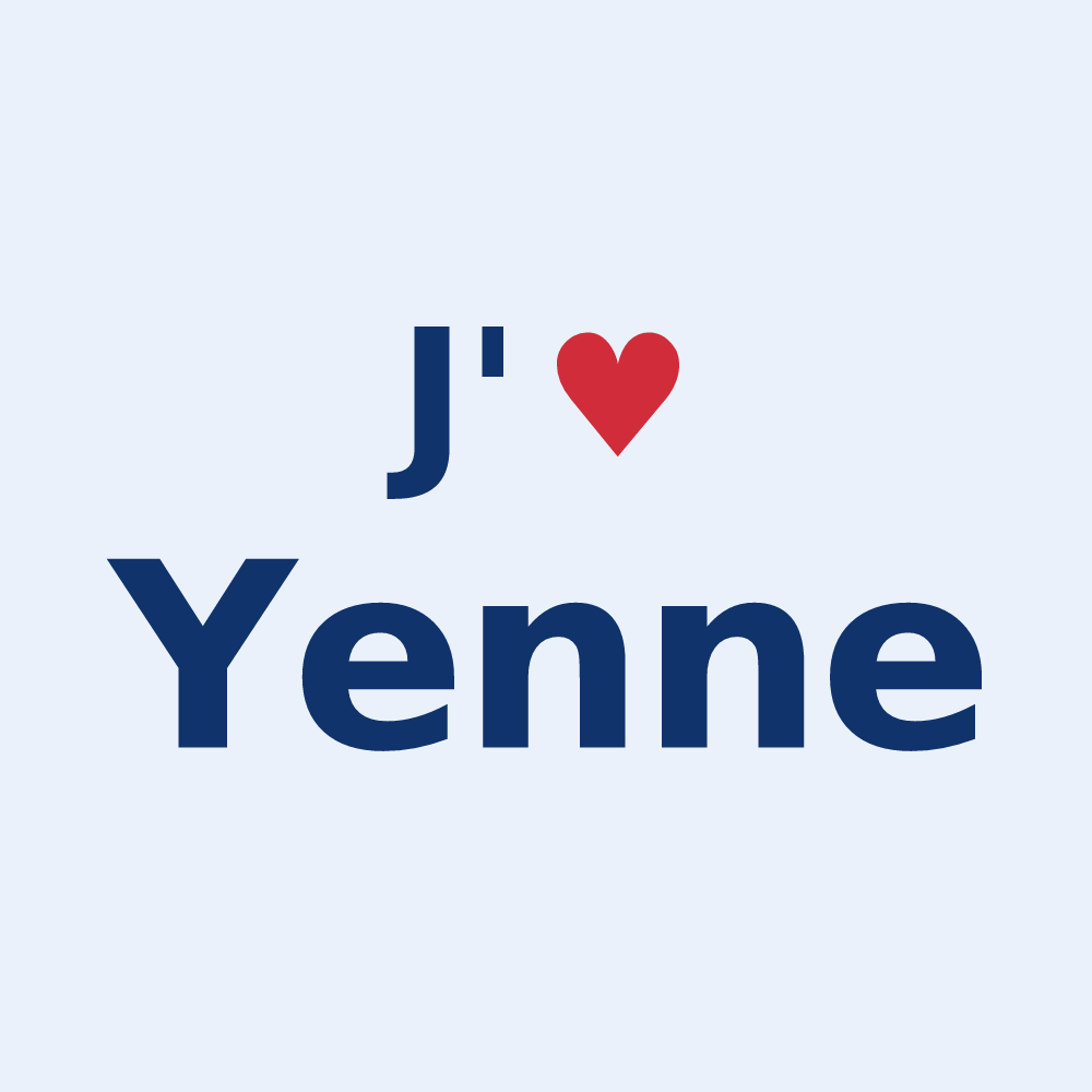 Sticker personnalisé Yenne — design « J'aime Yenne » imprimé sur le sticker