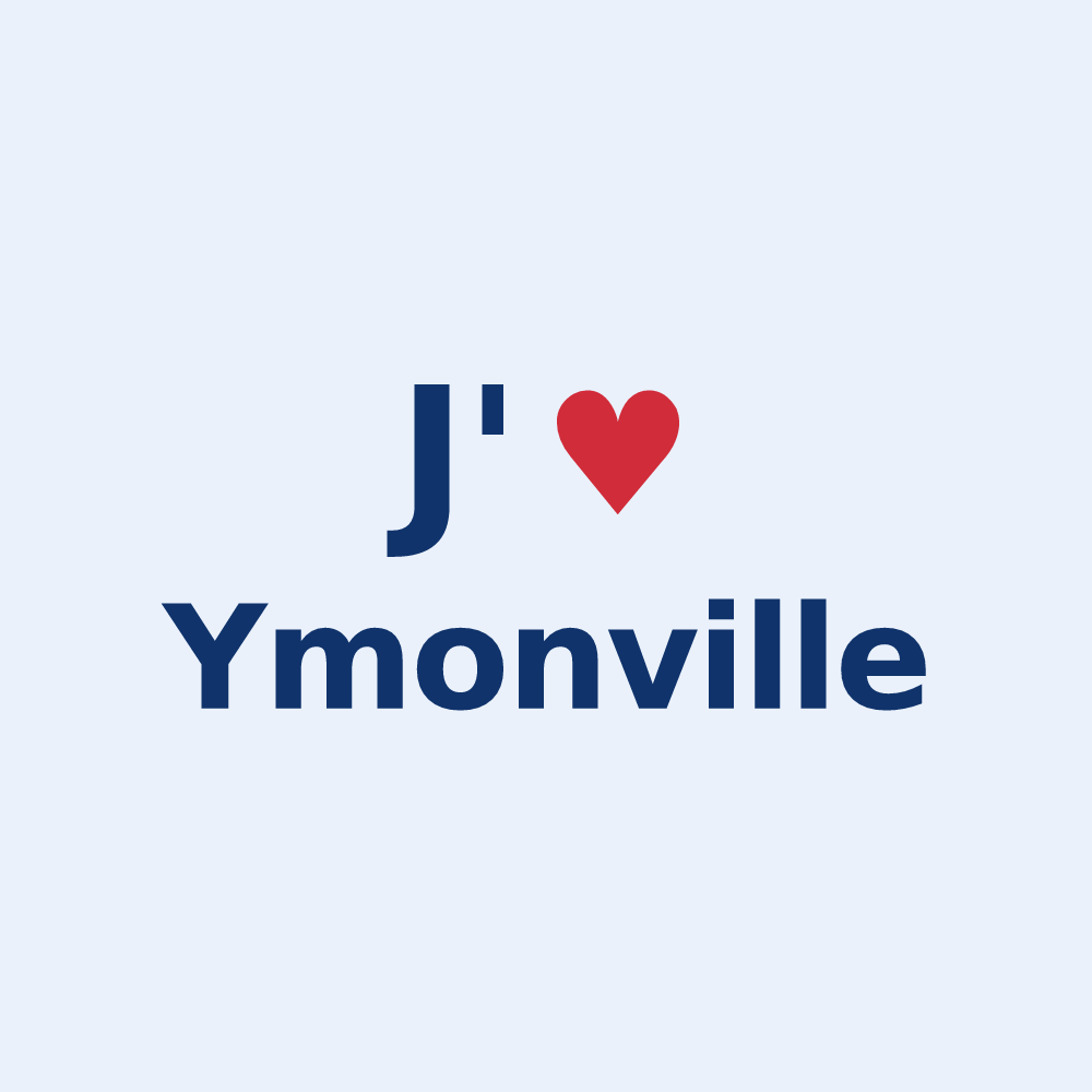 Sticker personnalisé Ymonville — design « J'aime Ymonville » imprimé sur le sticker