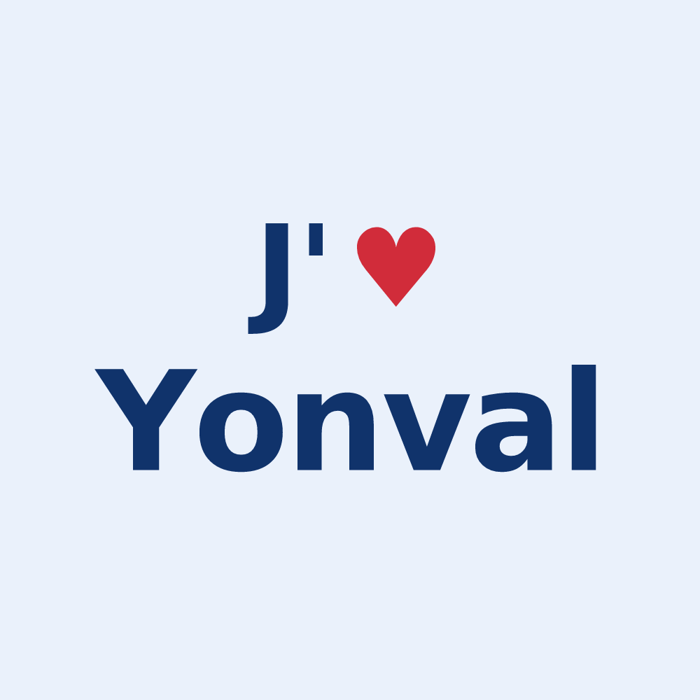 Sticker personnalisé Yonval — design J'aime Yonval
