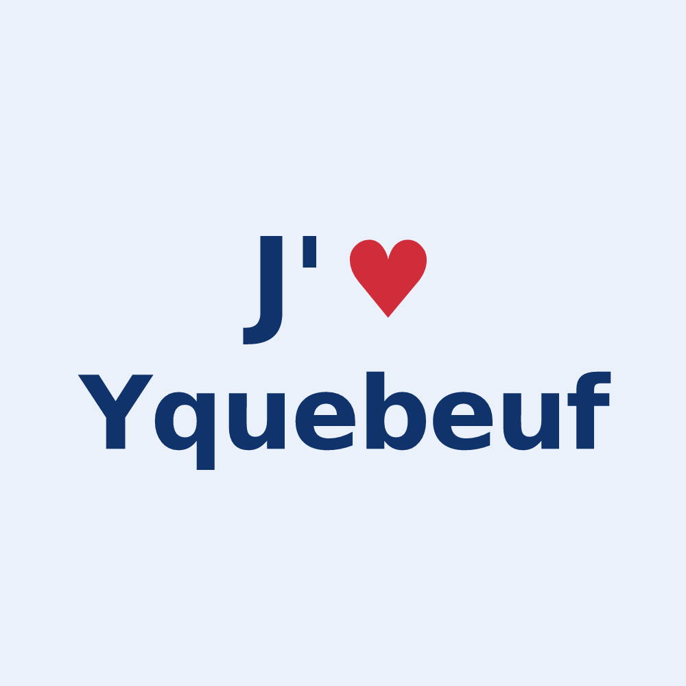 Sticker personnalisé Yquebeuf — design J'aime Yquebeuf