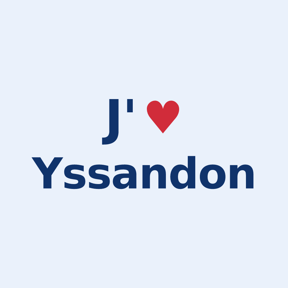 Sticker personnalisé Yssandon — design J'aime Yssandon