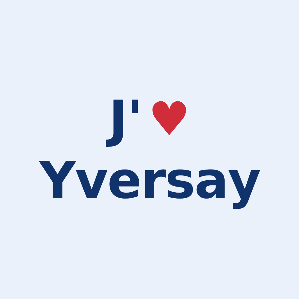 Sticker personnalisé Yversay — design J'aime Yversay
