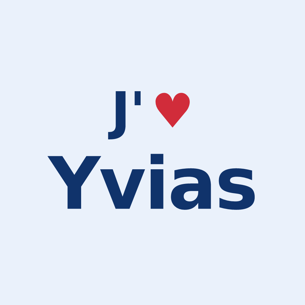Sticker personnalisé Yvias — design « J'aime Yvias » imprimé sur le sticker