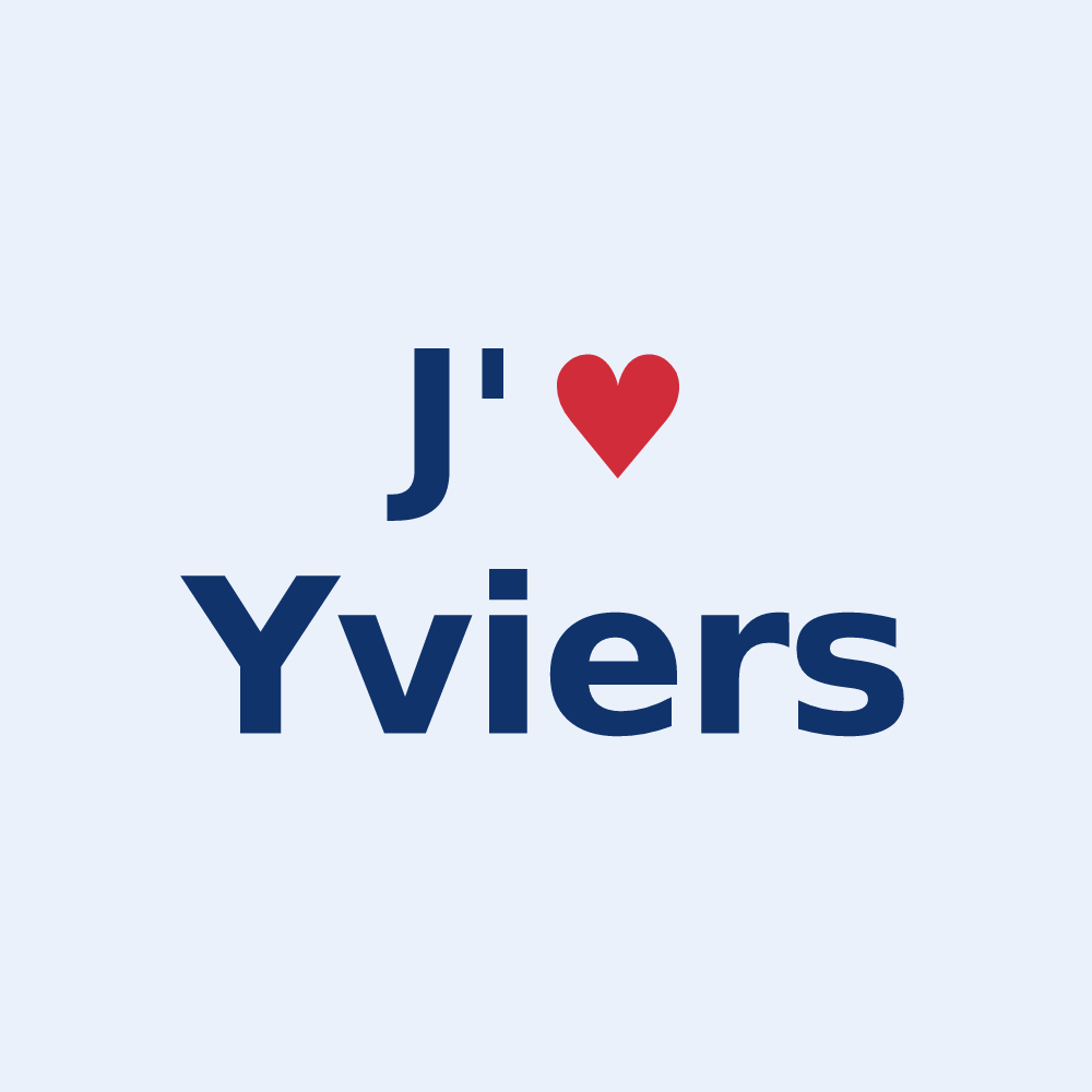 Sticker personnalisé Yviers — design J'aime Yviers